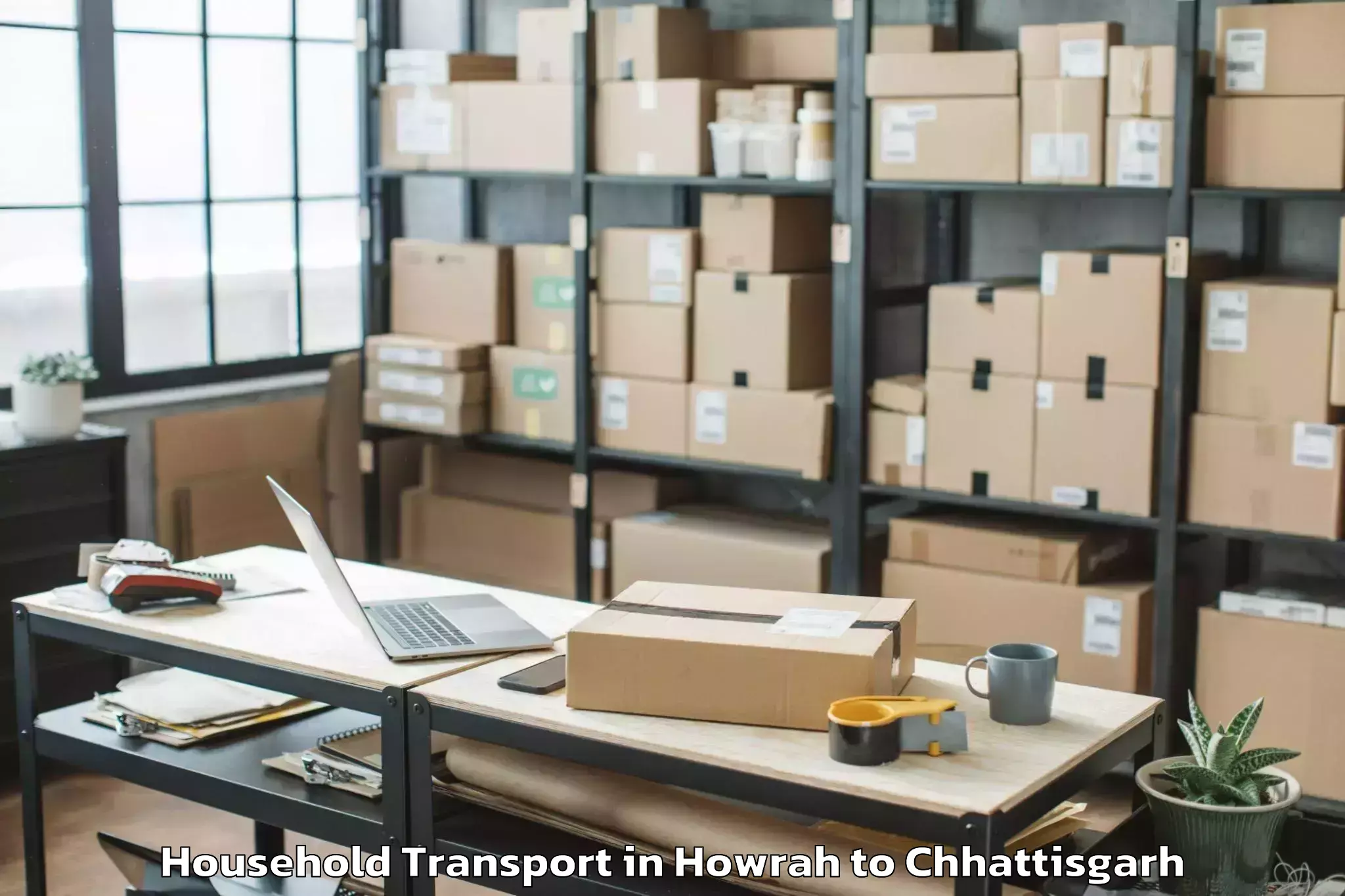 Trusted Howrah to Chakarbhatha Household Transport